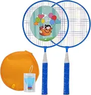 rockible Kids Badminton Rackets Set Nylon Net with Carry Bag Portable Sturdy Outdoor Racquet for Indoor Outdoor Children Lawn Kids