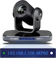 FoMaKo 4K 60FPS NDI PTZ Camera AI-Tracking, 1/1.8 UHD CMOS 8.42MP, 20x Optical Zoom, with 3G-SDI/HDMI/USB 3.0/LAN(PoE+), for Church Service, Education, Events Professional Broadcasting Camera, K820N