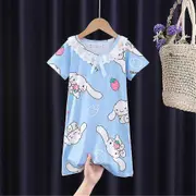 Girls Kids Kuromi Melody Cinnamoroll Hello Kitty Nightdress Cartoon Character Pajamas Dress Sleepwear Nightwear A-line Dresses -NMAOV 5-7 Years