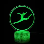 3D Gymnastics Optical Illusion Lamp Acrylic Led Night Light 7 Color Changing Bed