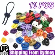 10Pcs Stopper Cord Lock Bean Toggle Clip Apparel Shoelace Cord Lanyard Clips 5mm