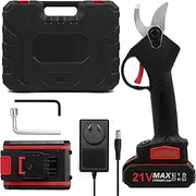 Chusui 21V Portable Handheld Cordless Electric Pruning Shears with Carry Case Reable 1200mAh Lithium Battery & Powered Tree Branch Pruner Garden Clippers 30mm Cutting Diameter