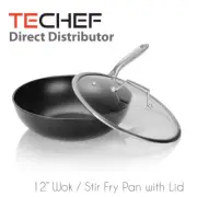 TECHEF - Onyx Collection, 12" Wok / Stir-Fry Pan with Lid