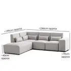 Foret 5 Seater Sofa Modular Corner Lounge Couch Fabric Left Chaise Ottoman Beige