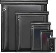 5 Pack Faraday Bags, Large Faraday Cage with Handle, Fireproof and Waterproof RFID Signal Blocker Faraday Bag, Anti Tracking Faraday Bag for Laptops, Tablets,