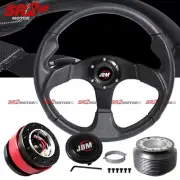 Universal JDM 14" Steering Wheel + Quick Release + Hub Adapter + Horn Button (for: Toyota)