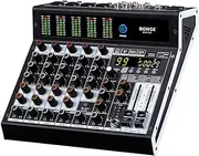 BOMGE Professional audio mixer 6 Channel Mixing Console with 99 DSP Effect,+48V Phantom, Bluetooth,USB Interface.2 AUX.FX Processor for studio recording & Live Performances