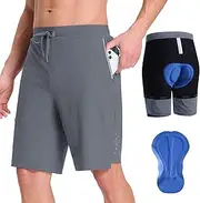 [baleaf] 2 in 1 MTB Cycling Shorts Men's Padded Cycling Shorts Men's Cycling Shorts Outdoor Mountain Bike Cycle Sport 9 Inch Dark Grey L, l, L