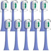 Replacement Brush Heads Compatible with AquaSonic icon Electric Toothbrush, 10 Pack, Lilac