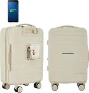 [French Connection] St. Martin Carry-on Luggage with Cup Holder/USB Ports