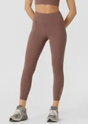 [Lorna Jane] Lotus No Chafe Phone Pocket Ankle Biter Leggings in Brown, Size - XS XS Stone