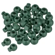 Cord Locks, 100 Pack Ball Spring Toggle Stopper, Dark Green