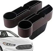 Between Seat Car Organizer,2 Pack Leather Front Seat Car Storage Box - Car Organizer Between Seats, Seat Side Filler, Between Seat Car Organizer for Mobile Phones, Keys