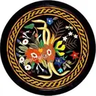 Center Table Inlaid with Floral Pattern Round Marble Coffee Table Top for Home