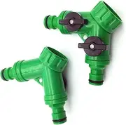 RUBUTZLGV 5 Pcs Y Connector Quick Coupling Drip Irrigation System Adapter 2-Way Valve Garden Irrigation G3 / 4" Internal Thread Garden Water Connector