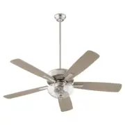 Quorum Ovation Bowl Ceiling Fan, Satin Nickel/Clear/Seeded - 4525-2265