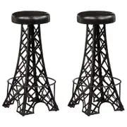 Bar Stools 2 pcs Real Leather