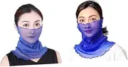 [BESTYASH] Thin Sunscreen Veil Women Scarf Winter Women's Scarves Winter Scarves for Women Warm Scarf Sun Protection Face Veil Summer Bib Scarf Women Scarf Mask Face Neck Mask Colorful
