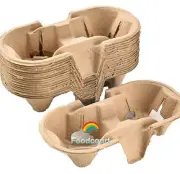 2 Cup Drink Cup Carrier, Cup Holder, Cup Carry Tray Biodegradable Pulp 300 Count