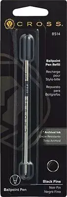 Cross Standard Ballpoint Pen Refill, Choose Black/Blue/Red & Broad/Medium/Fine
