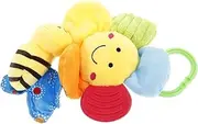 Boy Girl Crib Hanging Toy Soft Plush Bee Pendant Toy Pram Coordinated Sound for Newborns