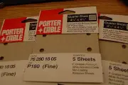 50 pack Porter Cable Quarter 1/4 Hook Loop abrasive sheets 180 Grit Sand paper
