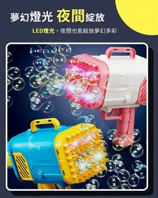 【60孔】 火箭筒太空泡泡槍 LED炫光電動泡泡槍 加特林泡泡機 玩具槍 全自動泡泡機 自動連續泡泡槍 發光電動吹泡泡機