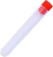 HOMSFOU 10 Pcs Transparent Plastic Storage Bottles for Beads and Needles Clear Containers with Red Plug for Craft Supplies and DIY Organizers