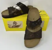 Birkenstock World Walker Amy Copper Brown Leather Sandals Rose Detail Size 36 L5
