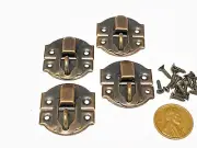 4 sets 28mm x 30mm brass dark Mini screws Box Decorative Case Hasp Latch E16
