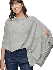Breathable Nursing Cover for Breastfeeding Essentials, Private Nursing Cover for Women, Multipurpose as Cover for Co Grey