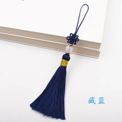 5Pcs 13Cm Short Tassel Spike Polyester Ice Silk Small Tassel Bookmark Key Chain
