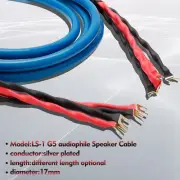 Pair Silver Plated Speaker Cable OCC Copper Audio Cord with Banana Plug /Y Plug
