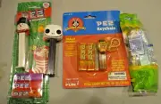 Vintage Pez Dispensers taz keychain, snowman & 2 others