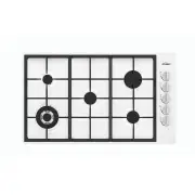Chef 90cm 5 Burner Gas Cooktop White CHG954WC