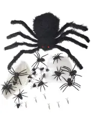 Web and Fake Spiders Halloween Decoration Pack