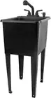 Space Saver Utility Sink by , Pull-Out Faucet, Soap Dispenser, Black Tub