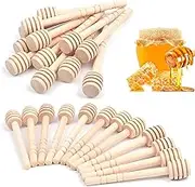 24 Pack Wooden Honey Dipper Sticks Honeycomb Stick, 4 Inch Mini Honey Stirrer Stick, for Honey Jar Dispense Drizzle Honey and Wedding Party Gift