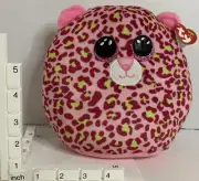 TY SQUISH A BOOS LAINEY PINK LEOPARD PLUSH -
