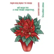 LDRS Creative "Potted Poinsettia" Cling Photopolymer Stamp Set #3343 Christmas