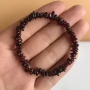 Natural Garnet Quartz Crushed Stone Bracelet Crystal Bangle Stretchy Hand String