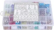 Respicefinem 400PCS Car s Assortment Kit Classification Kit Ideal for Car SUV Truck ATV Boat with Clearly Marked Amperage Color Coded Silver Plated Terminals Puller Transparent