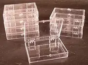 Lot of 8 Crystal Clear Hinged Plastic Trading Card Storage Boxes (35-ct) - Made in the U.S.A.