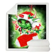 Cute Christmas Stocking Stuffer Lil Dragon Throw Blanket