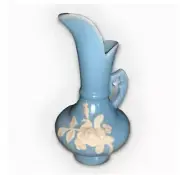 Weller Cameo 1930s Vtg Art Deco Pottery Robins Egg Blue Ceramic Ewer Pitcher