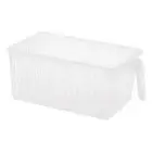 Compact Storage Box Stackable Container Plastic Bins with Handles