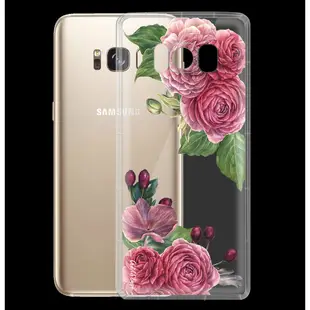 S7/s8/s9/s10/s10e/edge/plus 大粉薔薇浮雕空壓殼防摔殼 三星Samsung手機殼
