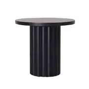 Caesar Round Lamp Table - Messmate/Black