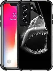 [Goodsprout] Compatible with Samsung Galaxy S21 FE Case,Ocean Shark Mouth Amazing Pattern Design Shockproof Anti-Scratch Hard PC Back Case for Samsung Galaxy S21 FE Case