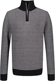 [Calvin Klein] Boys' Half Zip Pullover Sweater, Ribbed Neckline & Logo Detailing